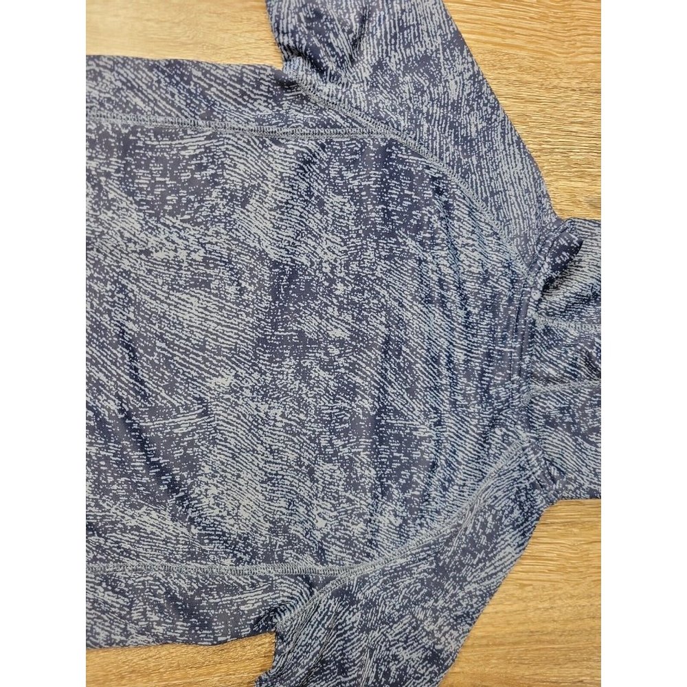 Adidas Youth Boys Pullover Hooded 2Tone Blue Sweatshirt Size 7 Logo Fleece Lined - Picture 9 of 10